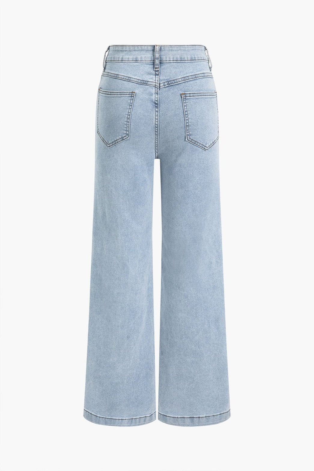 Jean denim large vue de dos pluie