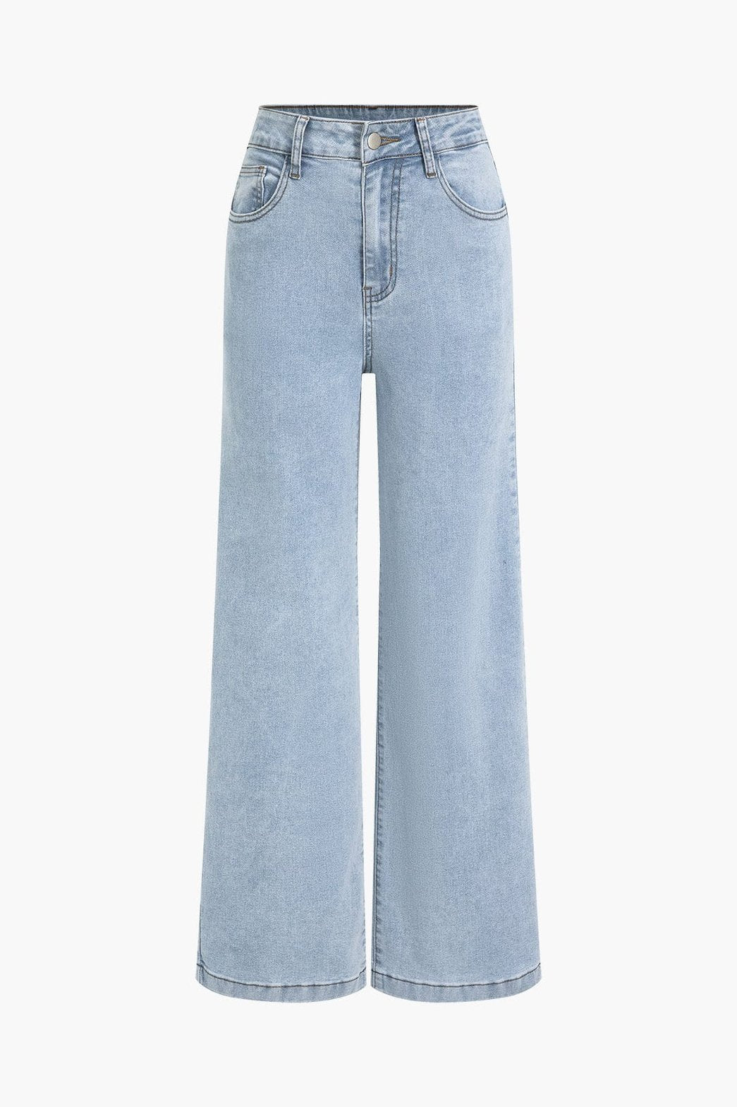 Jean denim large vue de face soleil