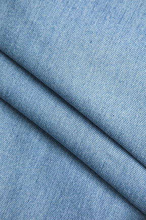 Jean patchwork vert et denim vue détail lune