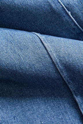 Jean palazzo taille haute détail poche lune