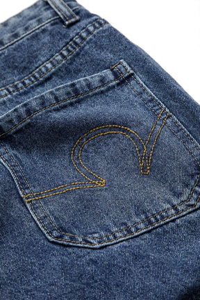 Jean patchwork détail poches - cristal