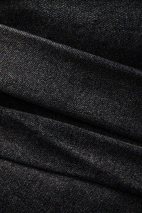 Jupe denim patchwork asymétrique look complet rayon