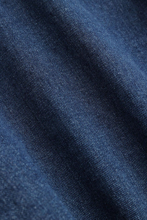 Jupe longue en denim patchwork vue de dos lune