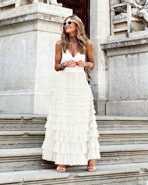 Jupe longue tulle blanc cassé étoile