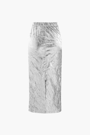 Jupe midi dorée portée - mode