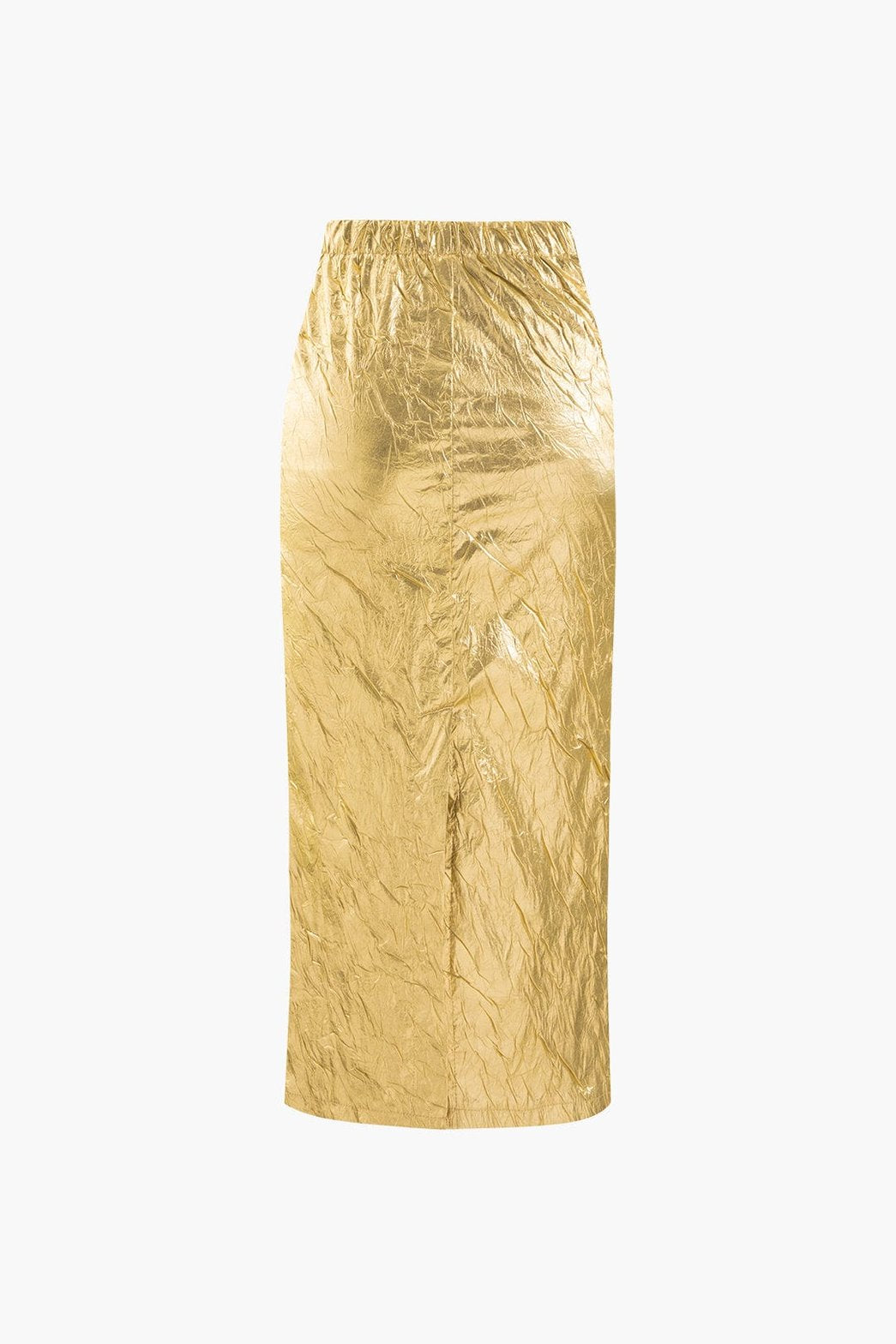 Jupe midi dorée vue de profil - glamour