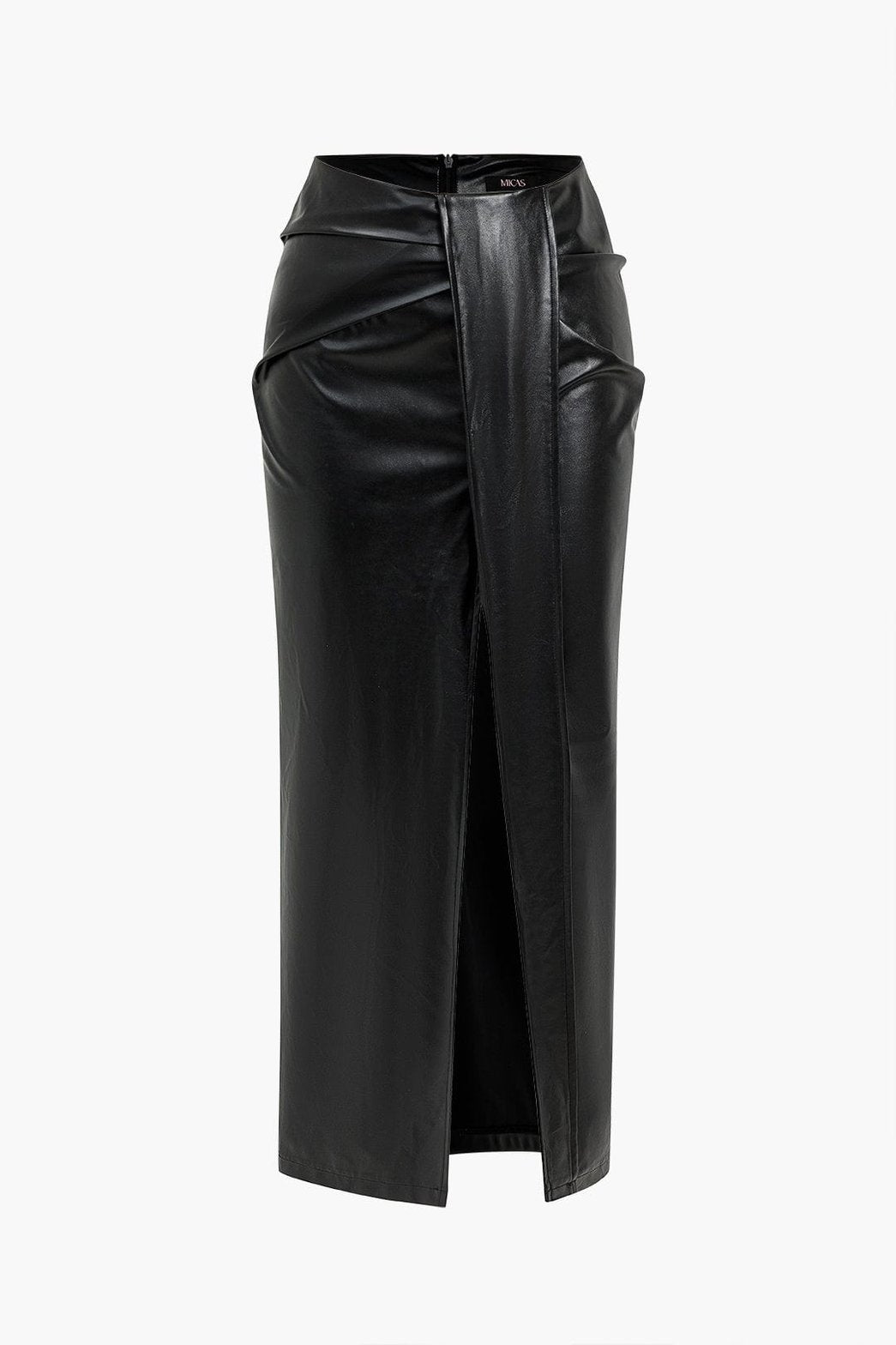 Jupe midi en similicuir noir chic sublime
