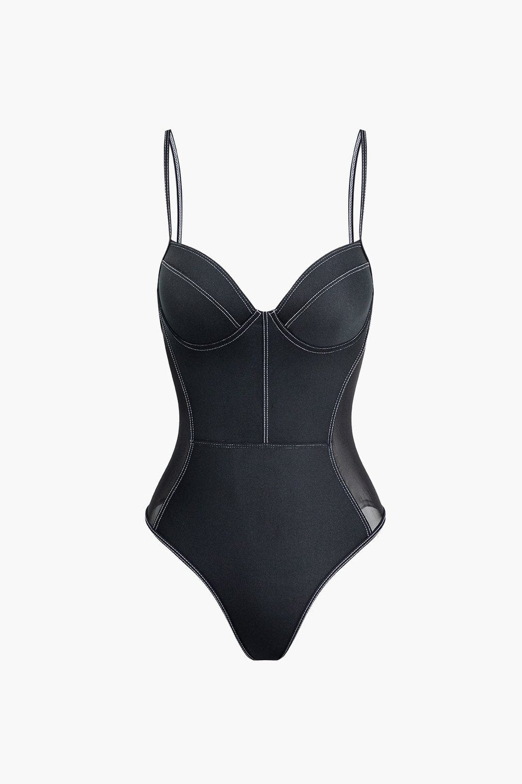 Maillot de bain noir gainant vue dos vague