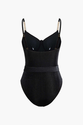 Vue de dos du maillot gainant métallisé harmonie