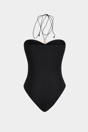Maillot de bain gainant noir design moderne plage