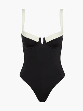 Maillot de bain noir et blanc élégant splash