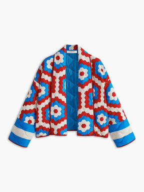 Manteau femme motif floral artistique étoile