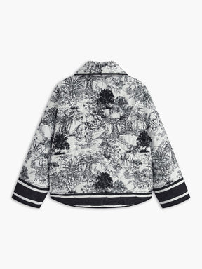 Manteau imprimé floral vue de profil chic