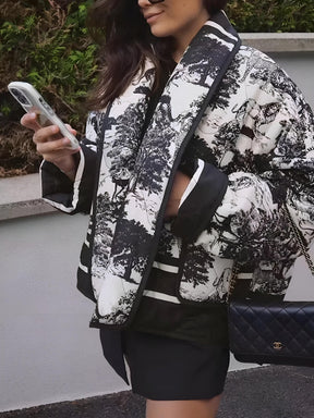 Manteau motif floral vue de dos léger