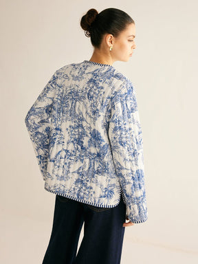 Manteau motif bleu et blanc liberté