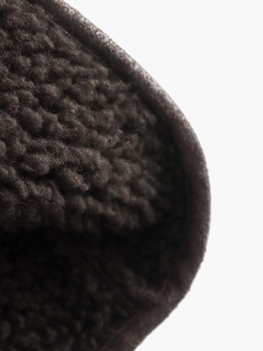 Manteau simili cuir marron vue détail harmonie