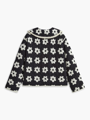 Manteau floral d'hiver détail tissu nuage