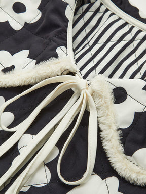 Manteau floral d'hiver vue de côté soleil