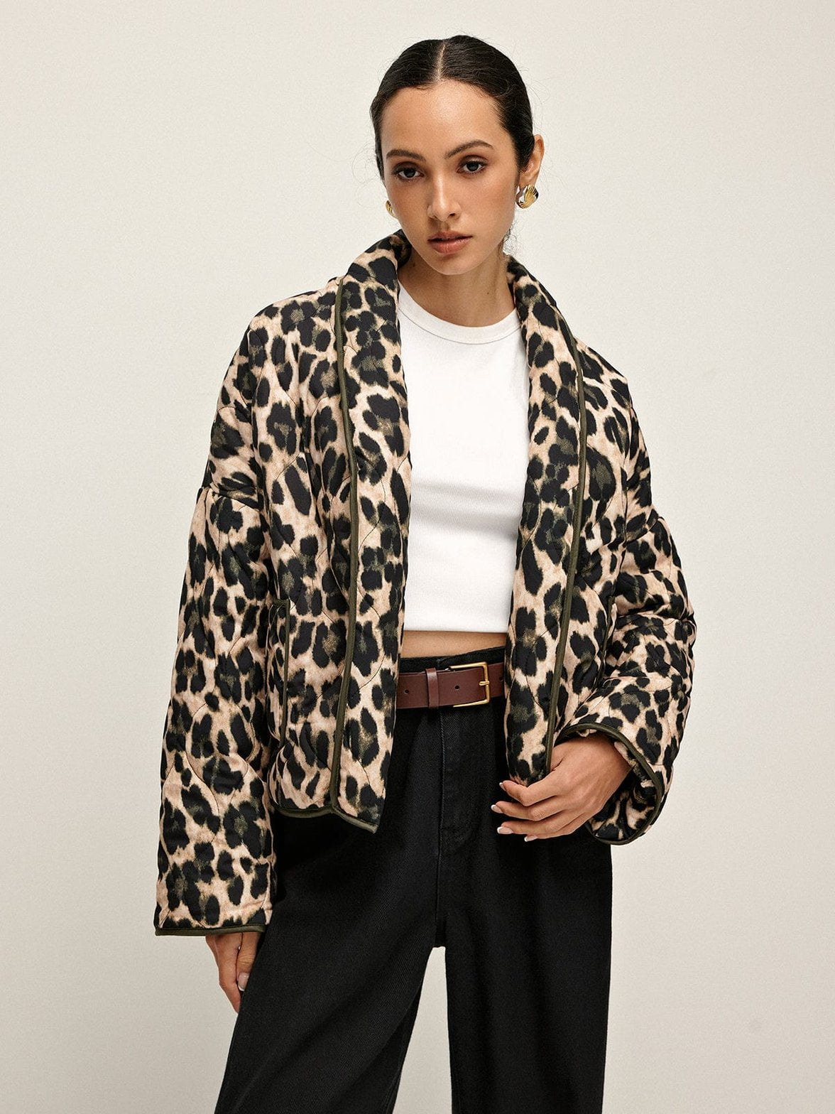 Manteau léopard tendance style décontracté soleil
