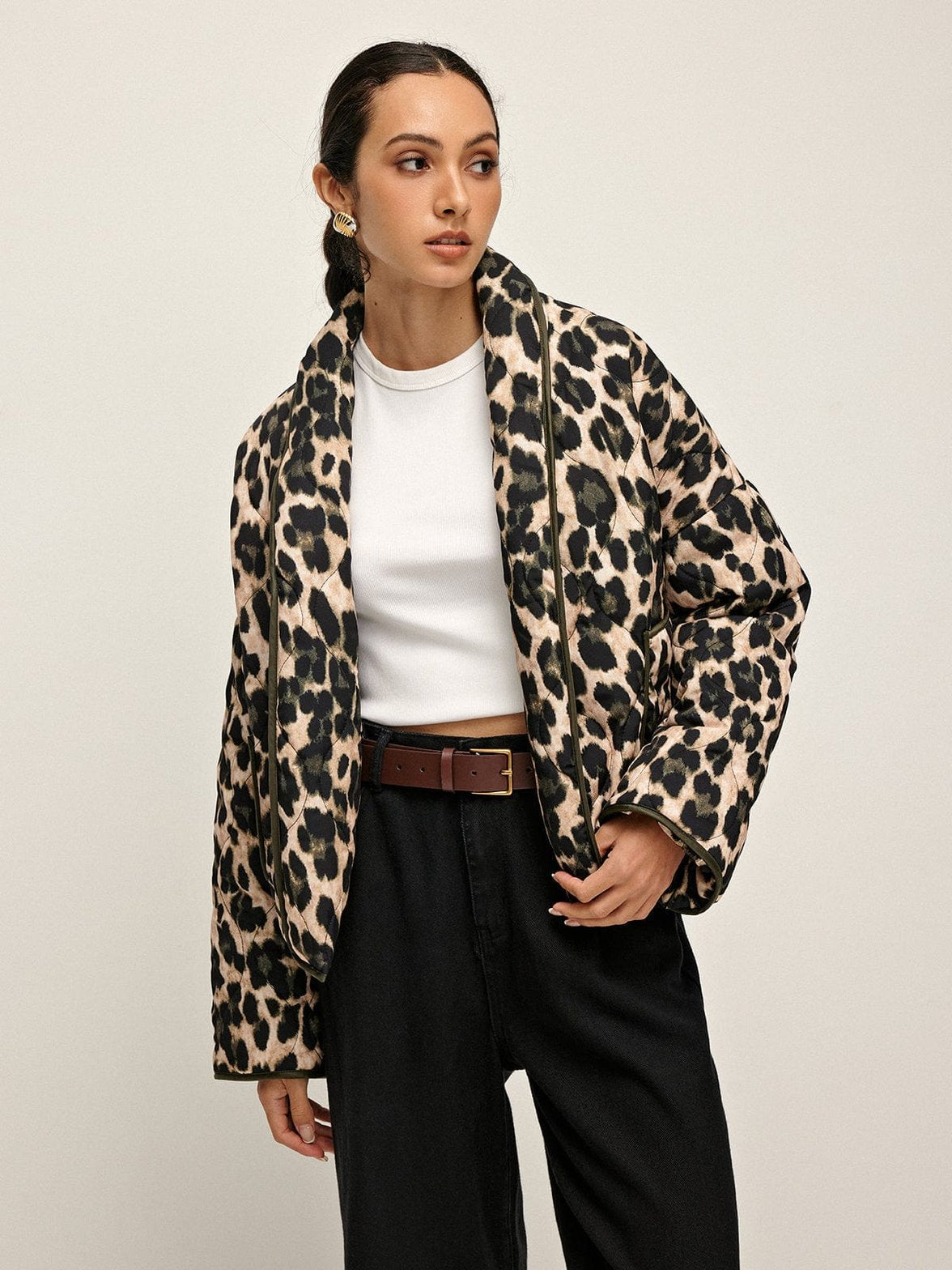 Manteau imprimé animal vue de dos douceur
