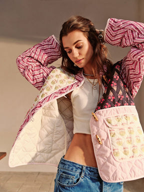 Manteau patchwork floral vue latérale liberté