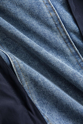 Manteau denim patchwork oversize style casual arc