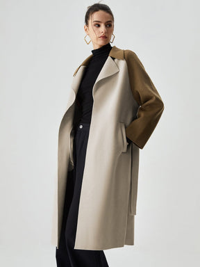 Manteau colorblock vue de face allure