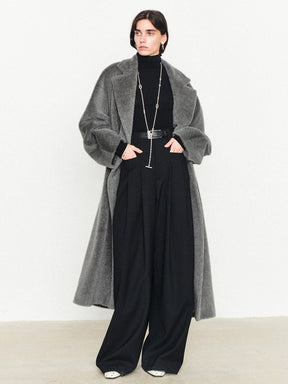 Manteau long gris moderne éclat