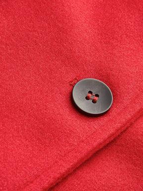 Manteau long tweed rouge détail tissu élégance