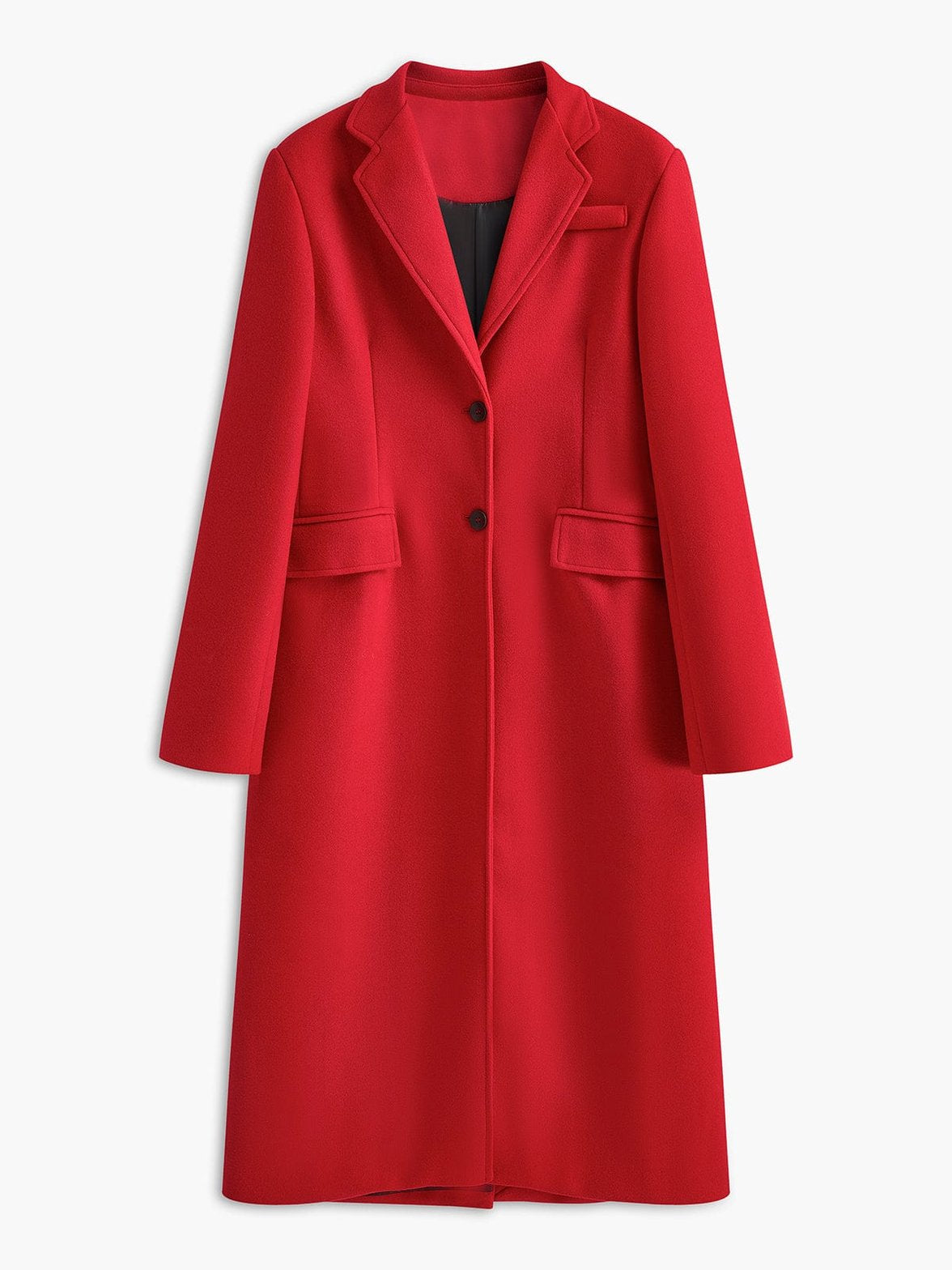 Manteau long tweed rouge élégant harmonie