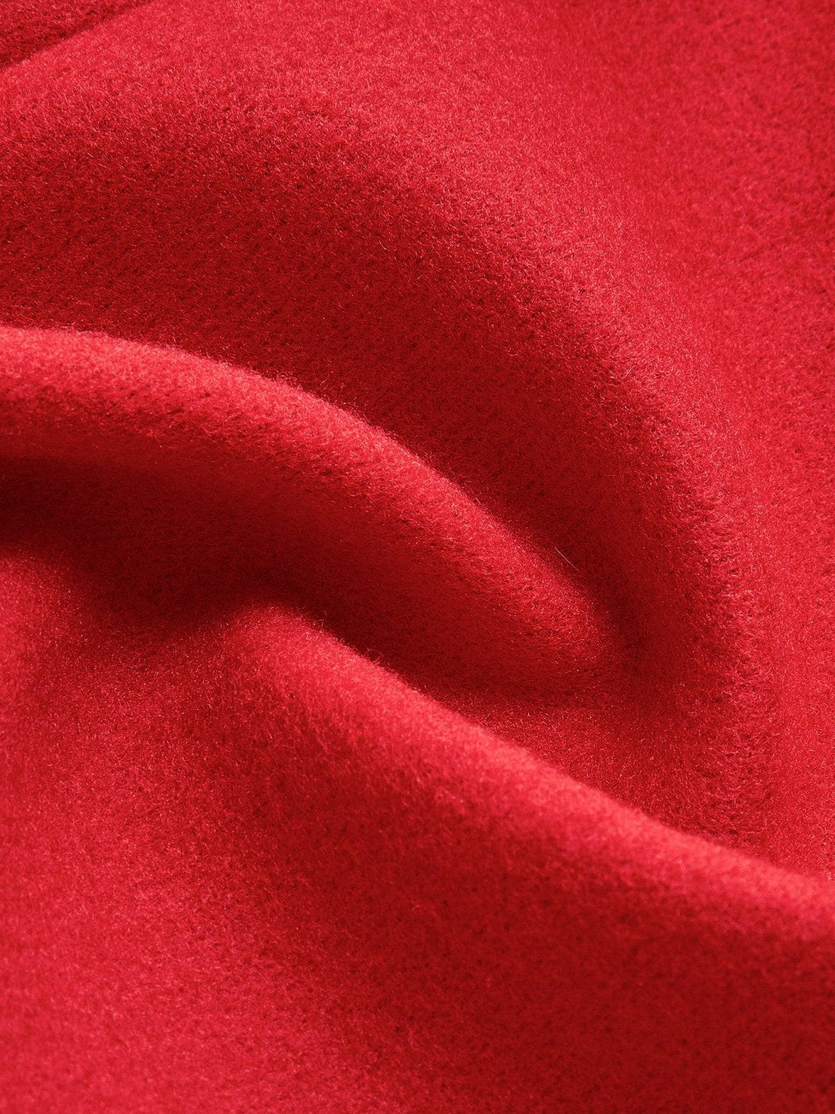 Manteau long tweed rouge vue de dos douceur