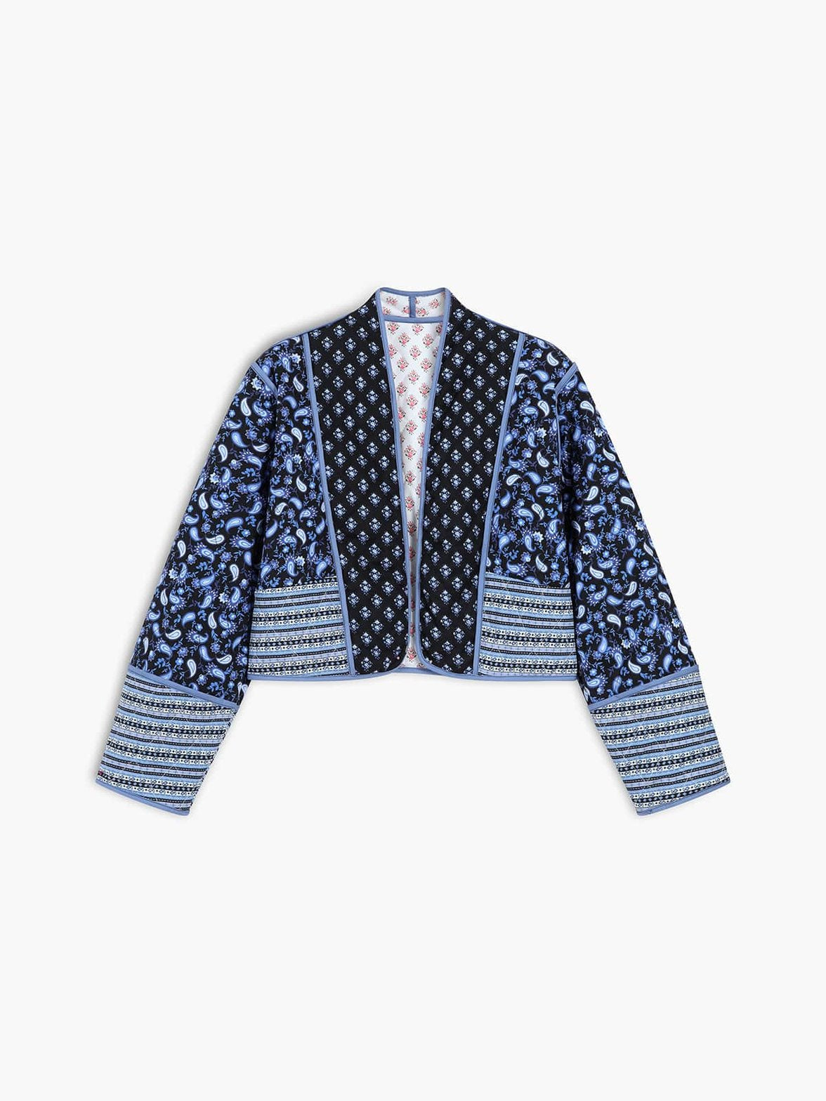 Manteau matelassé patchwork vue de face doux