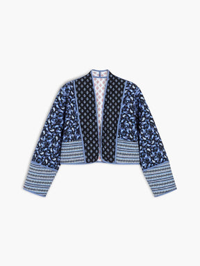 Manteau matelassé patchwork vue de face doux