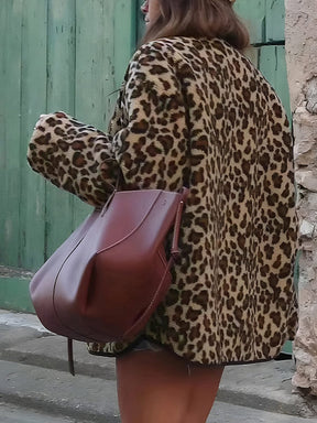 Manteau léopard oversize vue d'ensemble confort