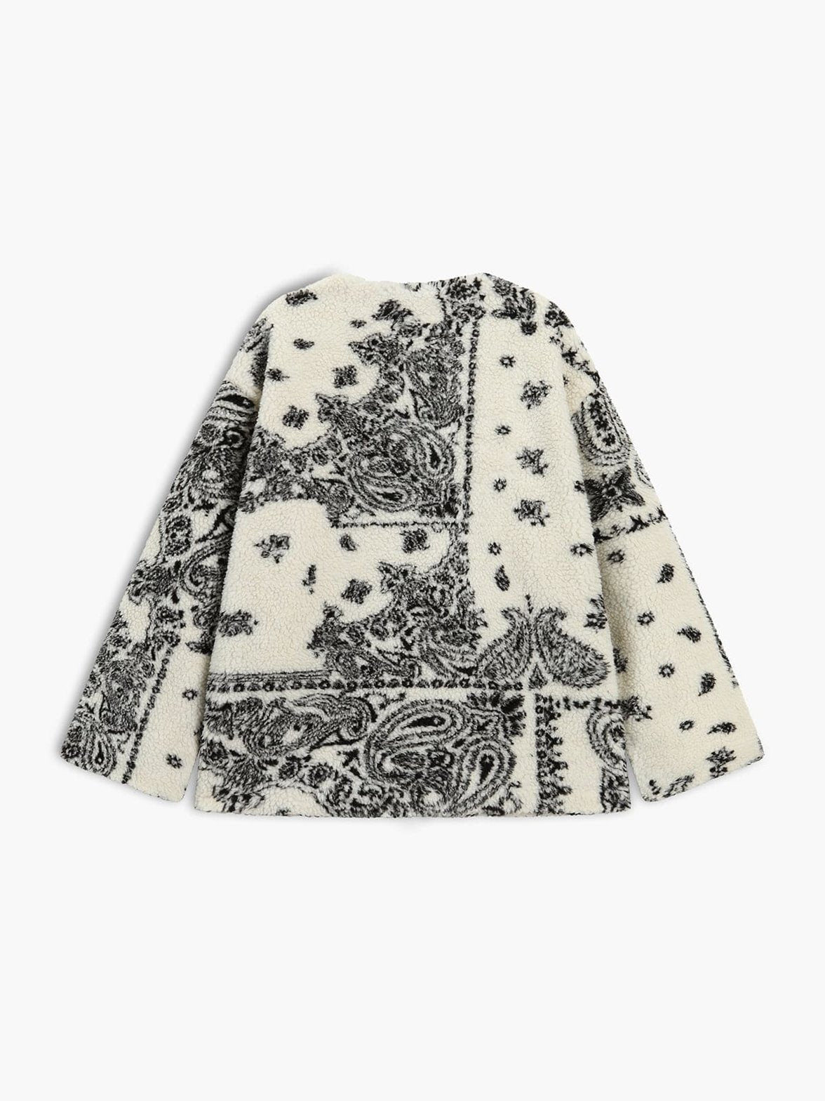 Manteau polaire motif cachemire vue de dos élégance