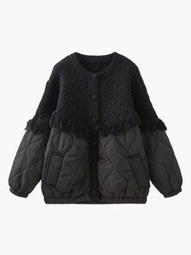 Manteau torsadé beige détail franges grâce