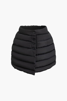 Mini jupe matelassée noire boutonnée harmonie