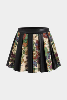 Mini jupe patchwork jacquard vue de face harmonie