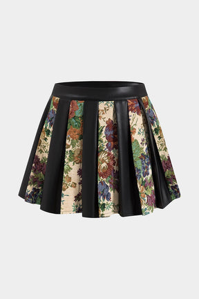 Mini jupe patchwork jacquard vue de face harmonie