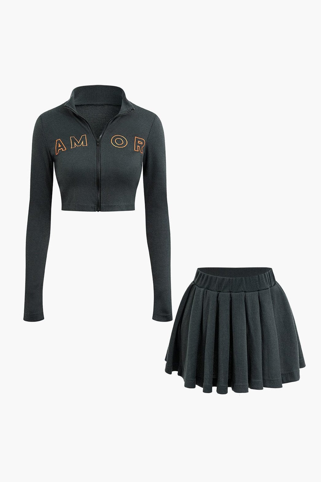Mini-jupe zippée coupe ajustée élégant