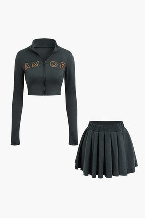 Mini-jupe zippée coupe ajustée élégant