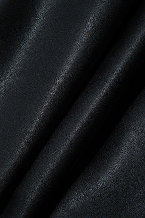 Mini jupe noire simili cuir vue de dos lune