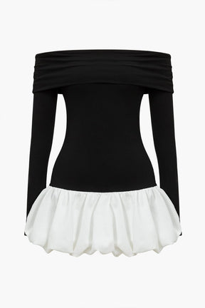 Mini robe bicolore ajustée chic douceur