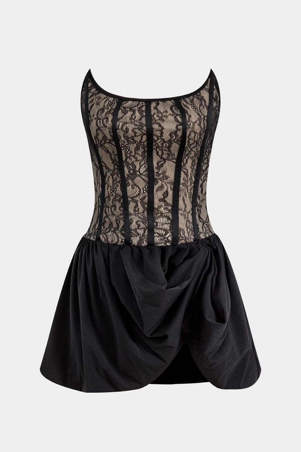 Robe mini corset dentelle noire élégante papillon