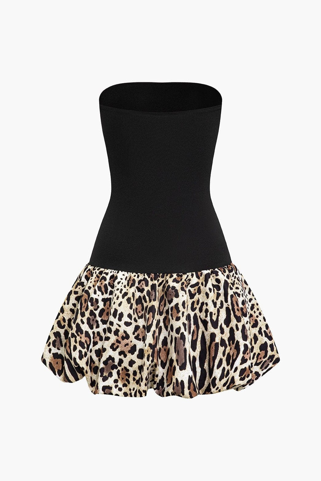 Robe courte bustier imprimé animal crystal