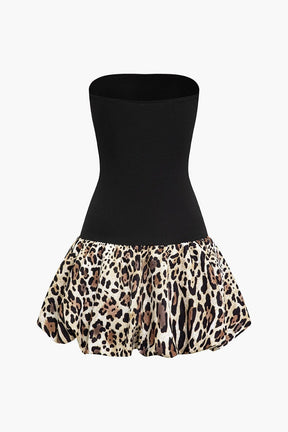 Robe courte bustier imprimé animal crystal