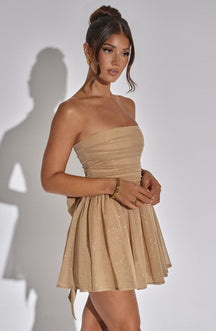 Robe courte brillante saphir