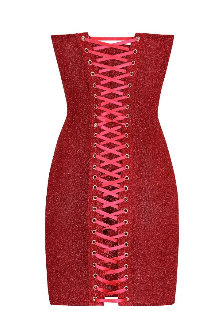 Robe bustier rouge vue d'ensemble royal