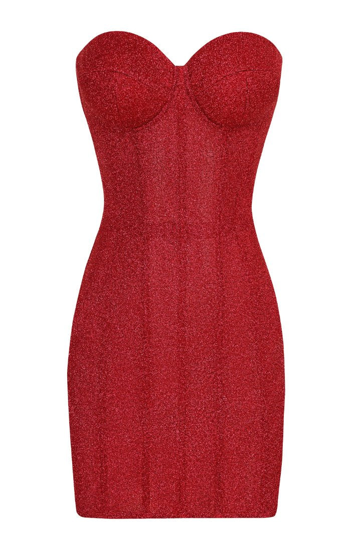 Robe corset pailletée détail scintillant
