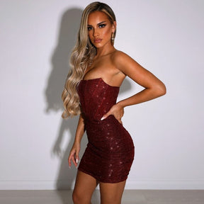 Robe corset pailletée vue arrière agate
